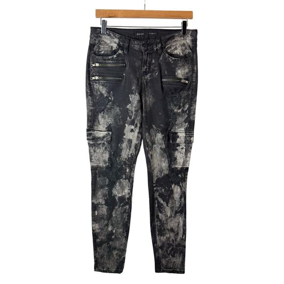 Guess Cargo Jeans Women’s 29 Thrashed Emo Punk Biker Stretch Ankle Zippers - Picture 1 of 16